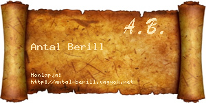 Antal Berill névjegykártya