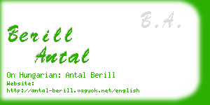 berill antal business card